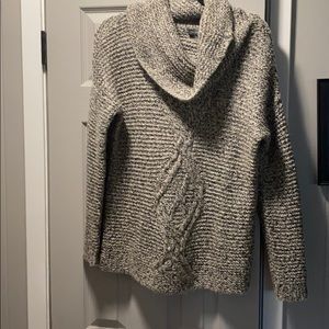 The Limited Gray Heather Cowl Neck Sweater